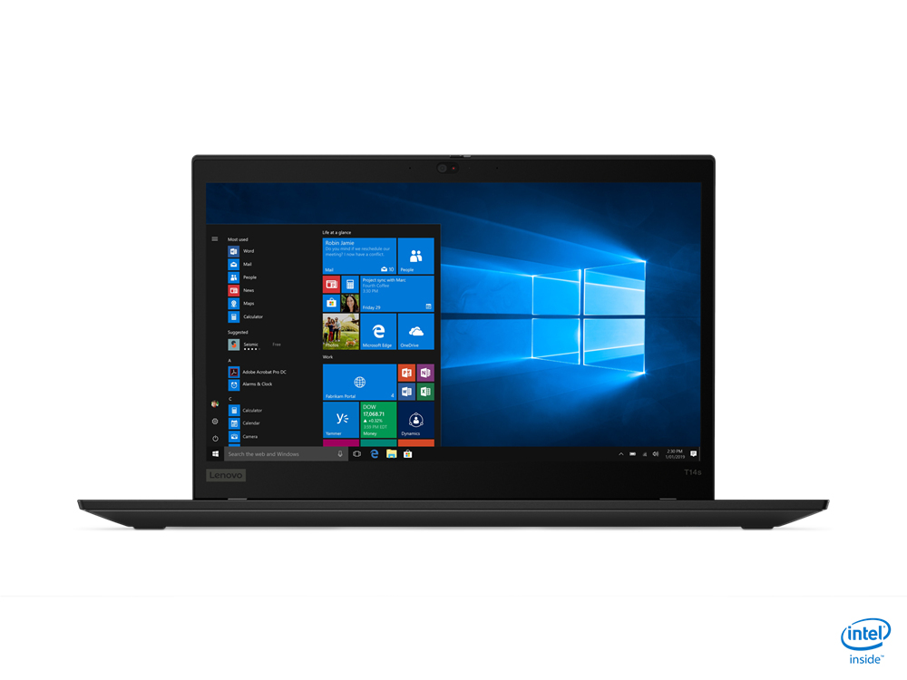 Lenovo ThinkPad T14s Gen 1 (Intel) Intel® Core™ i5 i5-10310U Laptop 35.6 cm (14") Touchscreen Full HD 16 GB DDR4-SDRAM 256 GB SSD Wi-Fi 6 (802.11ax) Windows 10 Pro English Black